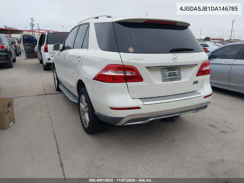 2013 Mercedes-Benz Ml 350 VIN: 4JGDA5JB1DA146785 Lot: 40814930