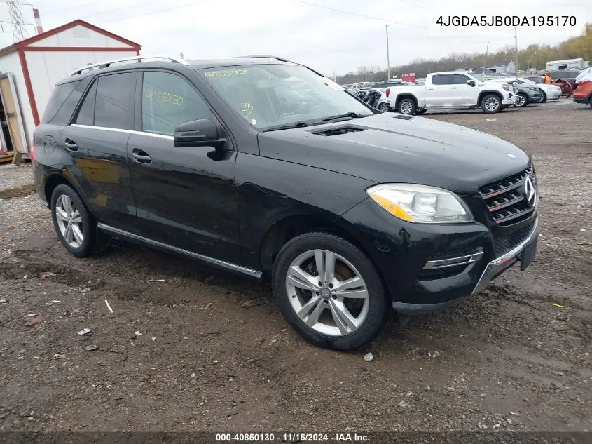 4JGDA5JB0DA195170 2013 Mercedes-Benz Ml 350