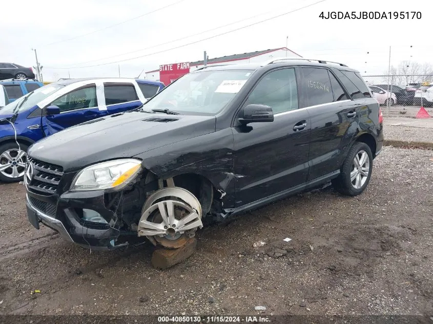 4JGDA5JB0DA195170 2013 Mercedes-Benz Ml 350