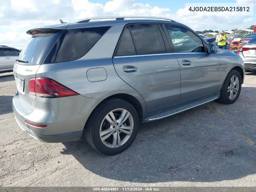 2013 Mercedes-Benz Ml 350 Bluetec 4Matic VIN: 4JGDA2EB5DA215812 Lot: 40854901