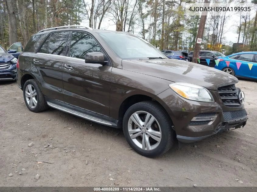 2013 Mercedes-Benz Ml 350 4Matic VIN: 4JGDA5HB9DA199935 Lot: 40855289