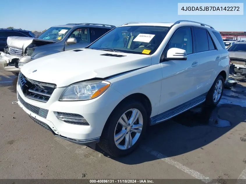 2013 Mercedes-Benz Ml 350 VIN: 4JGDA5JB7DA142272 Lot: 40896131