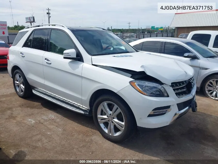 2014 Mercedes-Benz Ml 350 4Matic VIN: 4JGDA5HB7EA371753 Lot: 39633556