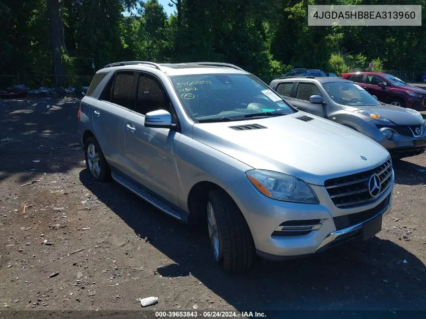 2014 Mercedes-Benz Ml 350 4Matic VIN: 4JGDA5HB8EA313960 Lot: 39653843