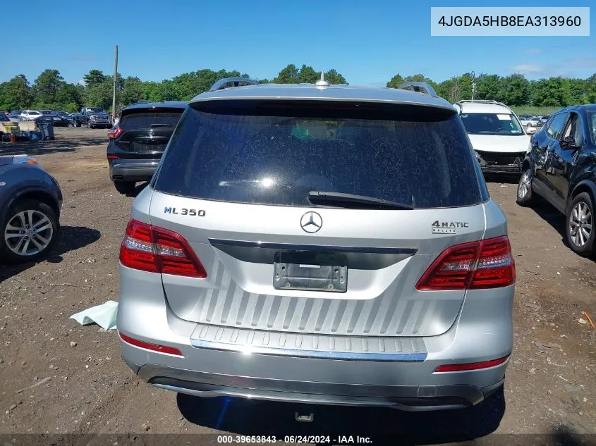 2014 Mercedes-Benz Ml 350 4Matic VIN: 4JGDA5HB8EA313960 Lot: 39653843