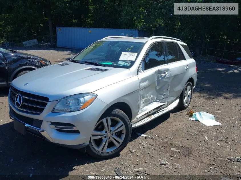 2014 Mercedes-Benz Ml 350 4Matic VIN: 4JGDA5HB8EA313960 Lot: 39653843