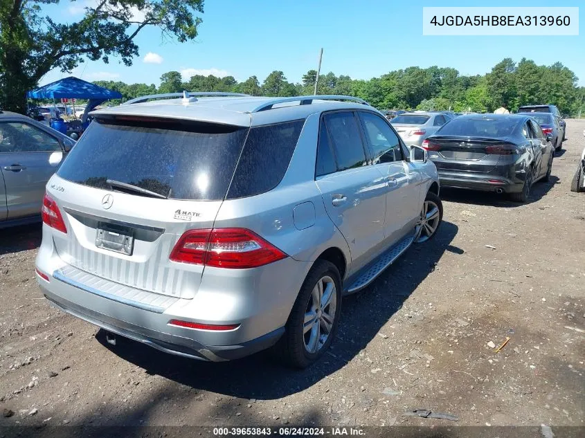 2014 Mercedes-Benz Ml 350 4Matic VIN: 4JGDA5HB8EA313960 Lot: 39653843