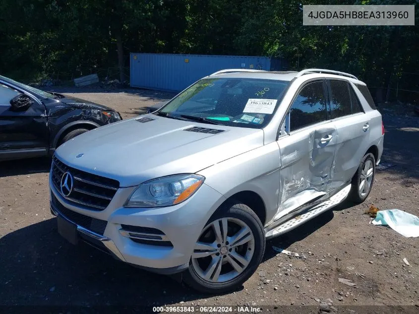 2014 Mercedes-Benz Ml 350 4Matic VIN: 4JGDA5HB8EA313960 Lot: 39653843