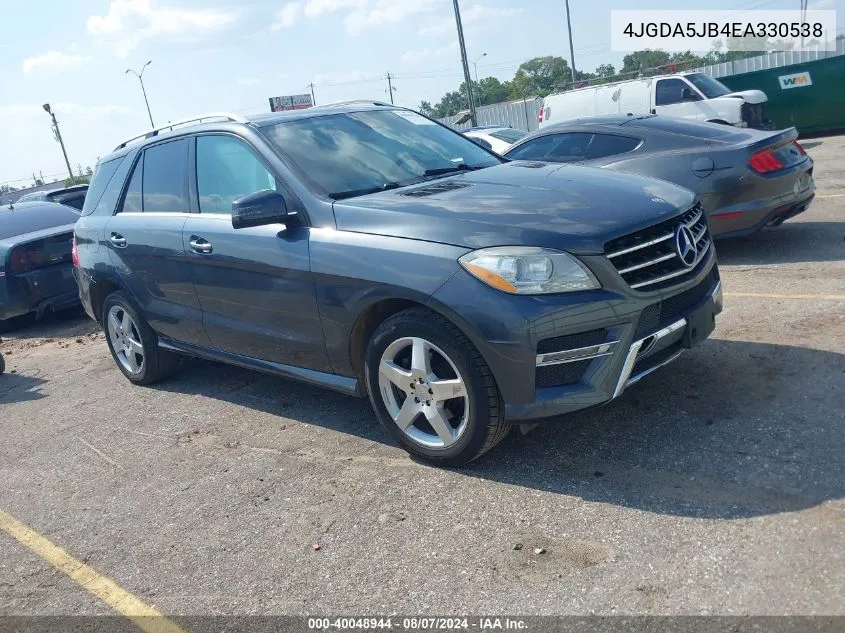 2014 Mercedes-Benz Ml 350 VIN: 4JGDA5JB4EA330538 Lot: 40048944