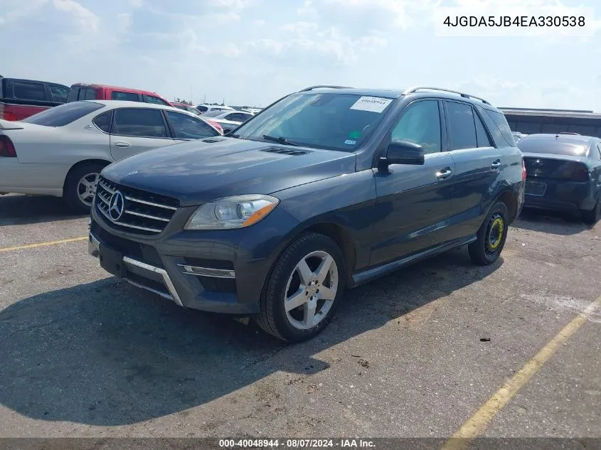 2014 Mercedes-Benz Ml 350 VIN: 4JGDA5JB4EA330538 Lot: 40048944