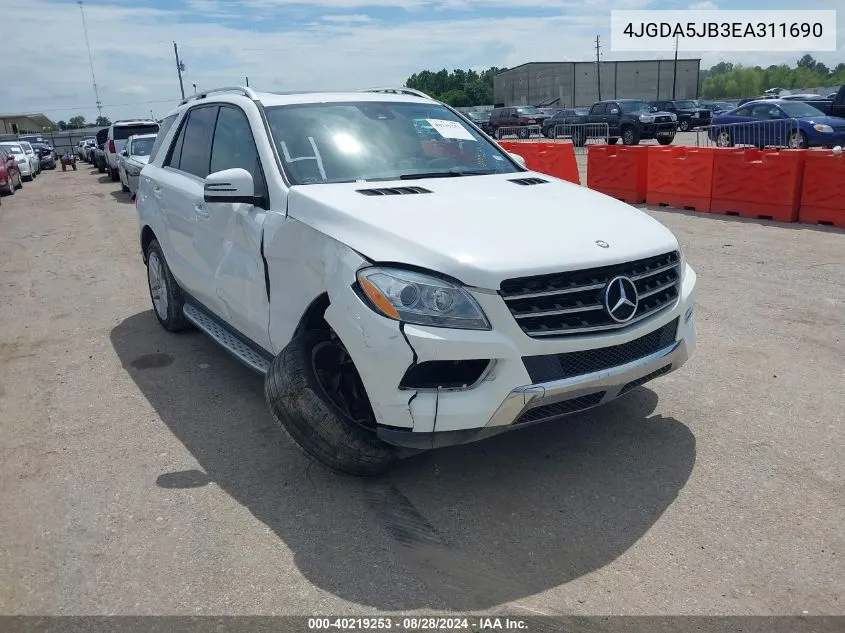 2014 Mercedes-Benz Ml 350 VIN: 4JGDA5JB3EA311690 Lot: 40219253