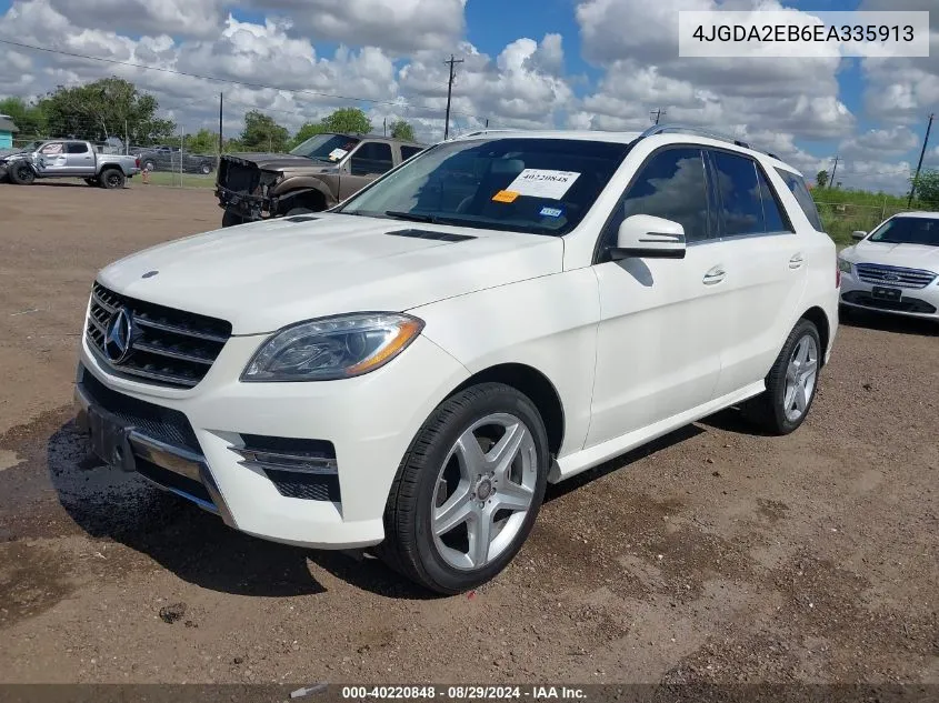 2014 Mercedes-Benz Ml 350 Bluetec 4Matic VIN: 4JGDA2EB6EA335913 Lot: 40220848