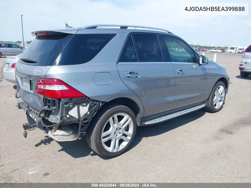 2014 Mercedes-Benz Ml 350 4Matic VIN: 4JGDA5HB5EA399888 Lot: 40224944