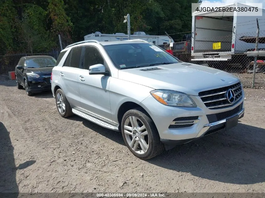 2014 Mercedes-Benz Ml 350 Bluetec 4Matic VIN: 4JGDA2EB2EA380475 Lot: 40305594