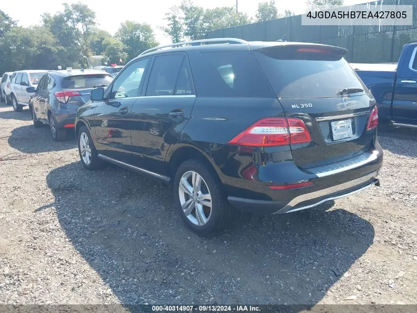 2014 Mercedes-Benz Ml 350 4Matic VIN: 4JGDA5HB7EA427805 Lot: 40314907