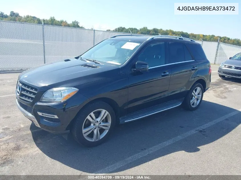 2014 Mercedes-Benz Ml 350 4Matic VIN: 4JGDA5HB9EA373472 Lot: 40394709