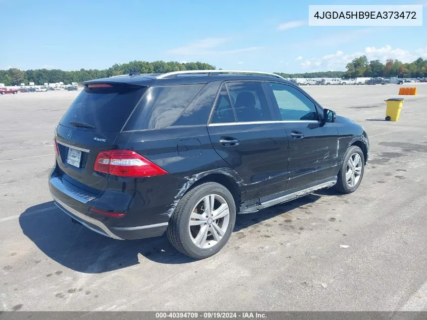 2014 Mercedes-Benz Ml 350 4Matic VIN: 4JGDA5HB9EA373472 Lot: 40394709