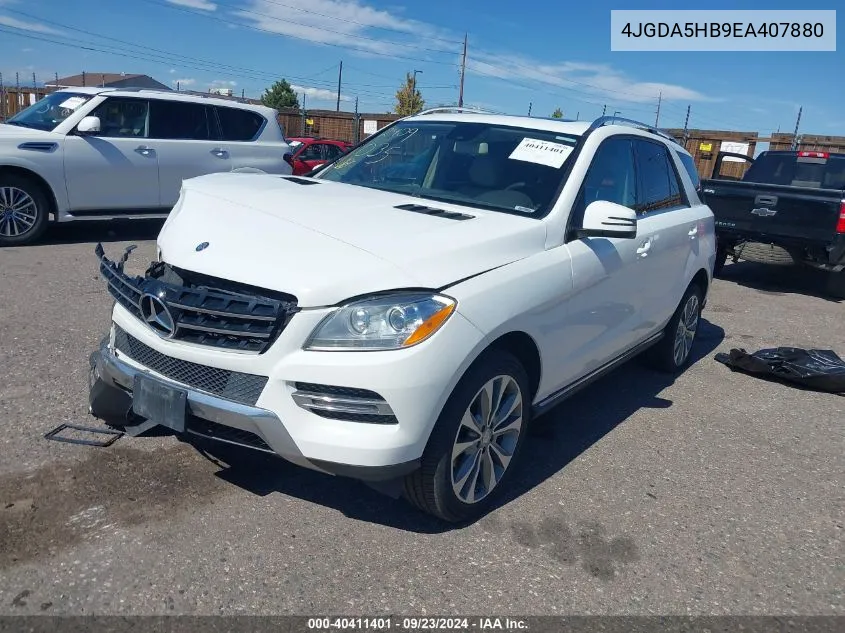 2014 Mercedes-Benz Ml 350 4Matic VIN: 4JGDA5HB9EA407880 Lot: 40411401