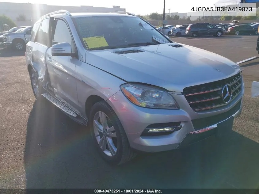 2014 Mercedes-Benz Ml 350 VIN: 4JGDA5JB3EA419873 Lot: 40473251