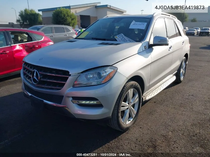 2014 Mercedes-Benz Ml 350 VIN: 4JGDA5JB3EA419873 Lot: 40473251