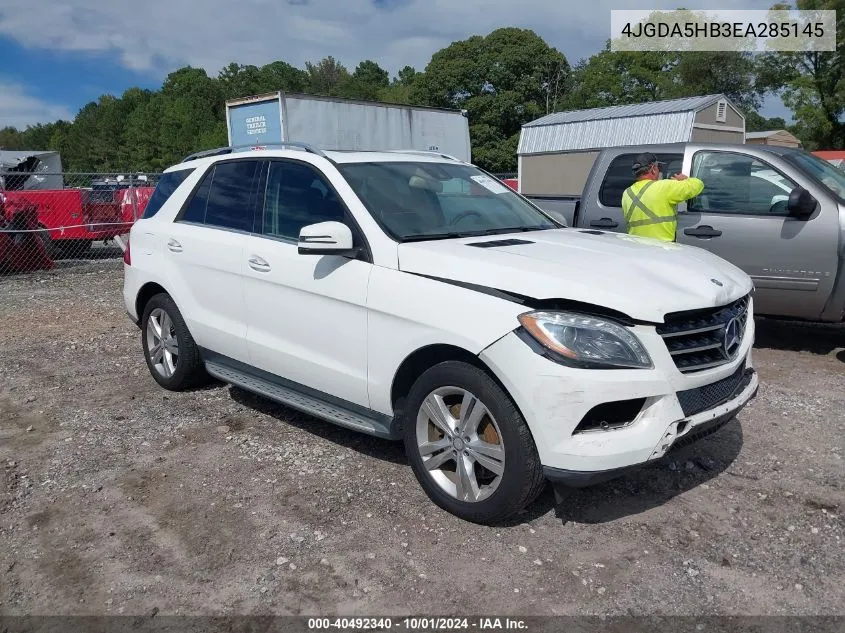 2014 Mercedes-Benz Ml 350 4Matic VIN: 4JGDA5HB3EA285145 Lot: 40492340