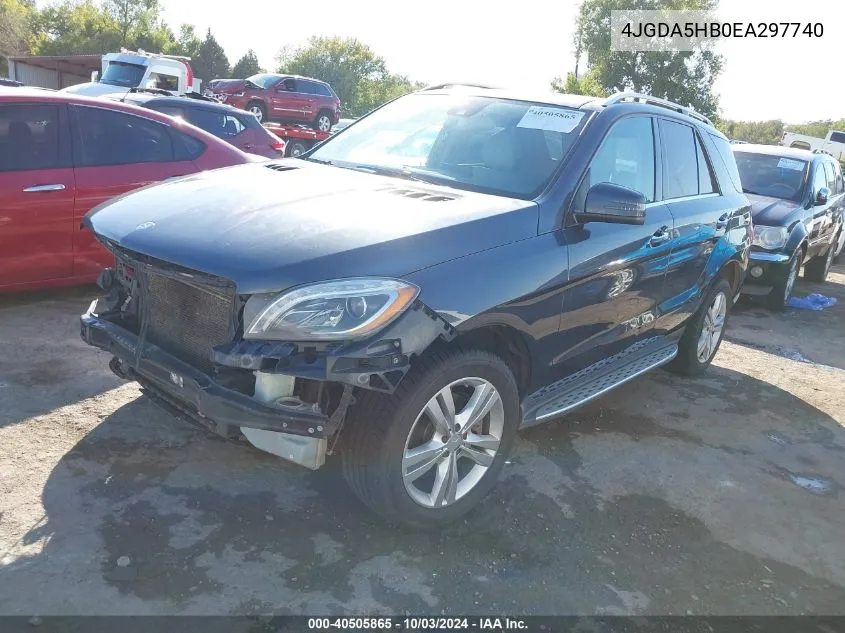 2014 Mercedes-Benz Ml 350 4Matic VIN: 4JGDA5HB0EA297740 Lot: 40505865