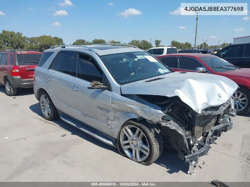 2014 Mercedes-Benz Ml 350 VIN: 4JGDA5JB8EA377698 Lot: 40506916