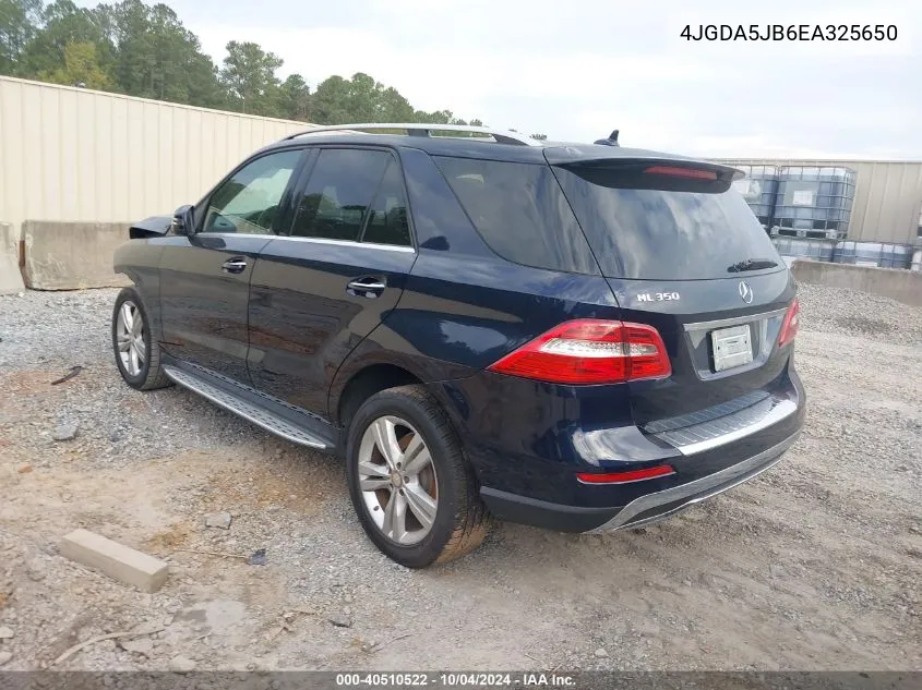 2014 Mercedes-Benz Ml 350 VIN: 4JGDA5JB6EA325650 Lot: 40510522