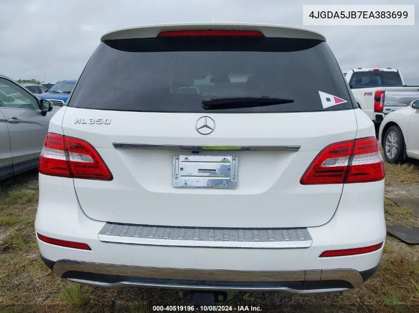 2014 Mercedes-Benz Ml 350 VIN: 4JGDA5JB7EA383699 Lot: 40519196