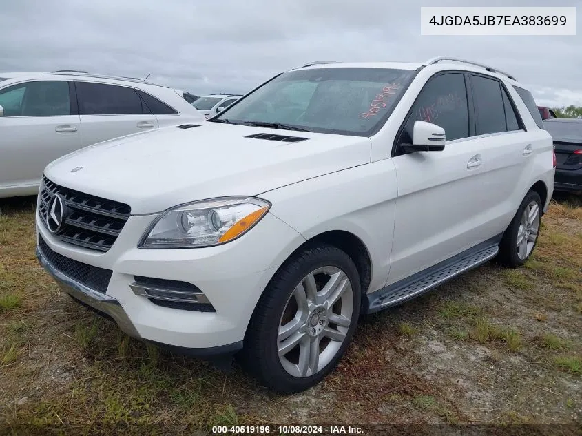 2014 Mercedes-Benz Ml 350 VIN: 4JGDA5JB7EA383699 Lot: 40519196