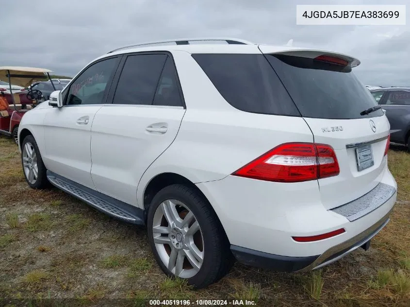 2014 Mercedes-Benz Ml 350 VIN: 4JGDA5JB7EA383699 Lot: 40519196