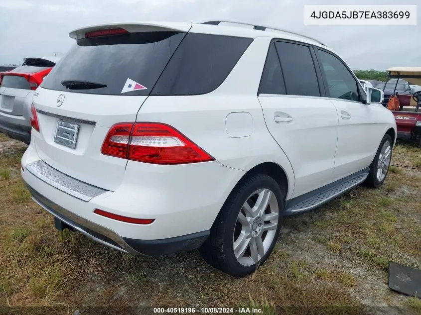 2014 Mercedes-Benz Ml 350 VIN: 4JGDA5JB7EA383699 Lot: 40519196