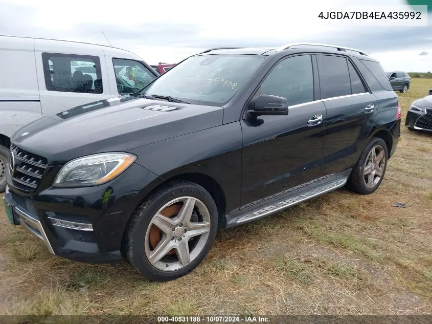 2014 Mercedes-Benz Ml 550 4Matic VIN: 4JGDA7DB4EA435992 Lot: 40531188