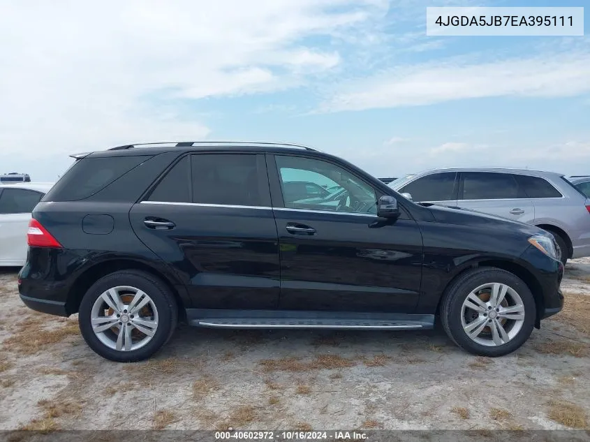 2014 Mercedes-Benz Ml 350 VIN: 4JGDA5JB7EA395111 Lot: 40602972