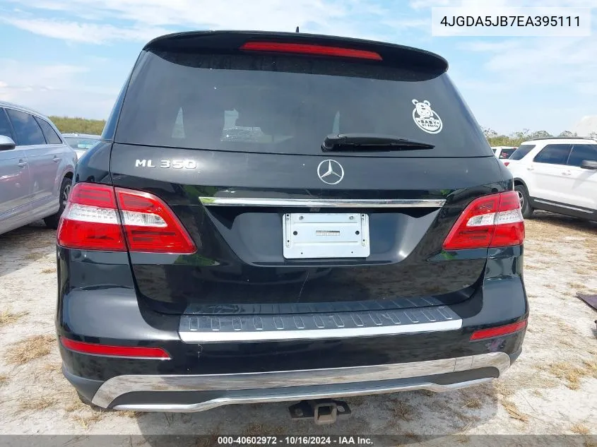 2014 Mercedes-Benz Ml 350 VIN: 4JGDA5JB7EA395111 Lot: 40602972