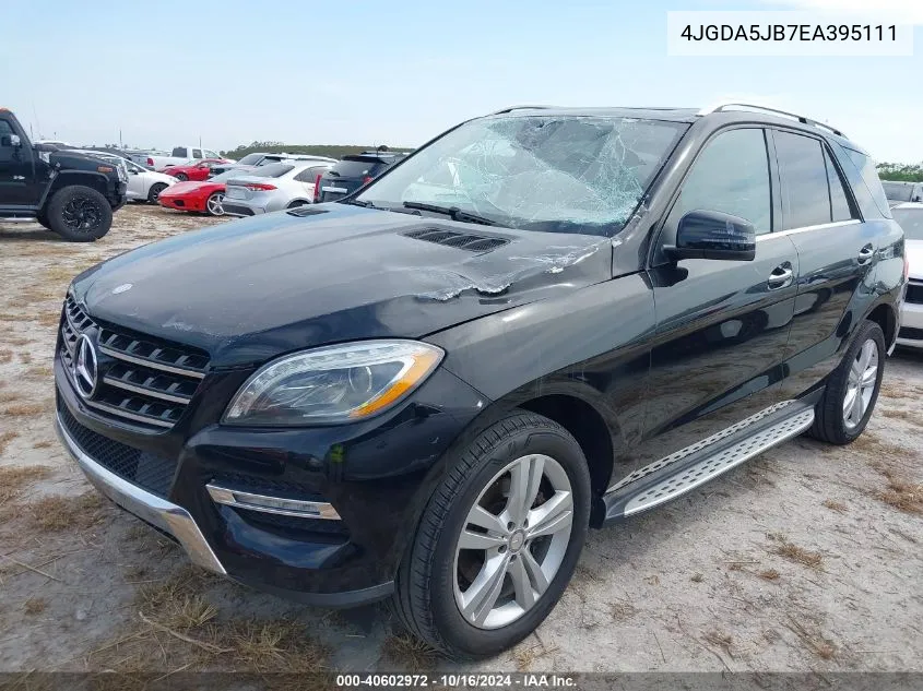 2014 Mercedes-Benz Ml 350 VIN: 4JGDA5JB7EA395111 Lot: 40602972