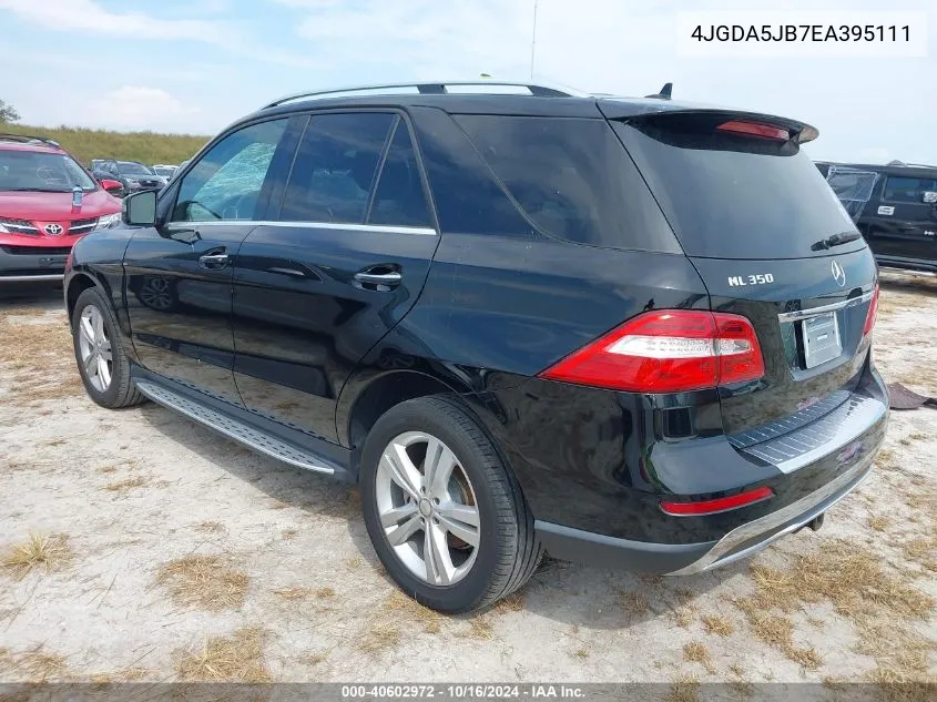 2014 Mercedes-Benz Ml 350 VIN: 4JGDA5JB7EA395111 Lot: 40602972