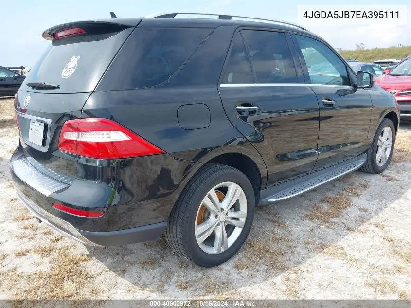 2014 Mercedes-Benz Ml 350 VIN: 4JGDA5JB7EA395111 Lot: 40602972