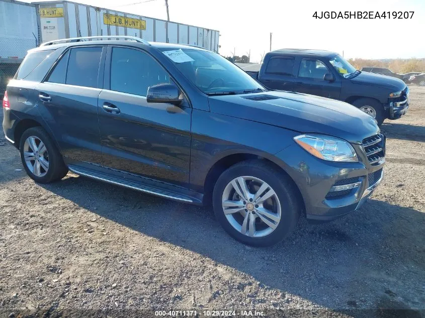 2014 Mercedes-Benz Ml 350 4Matic VIN: 4JGDA5HB2EA419207 Lot: 40711371