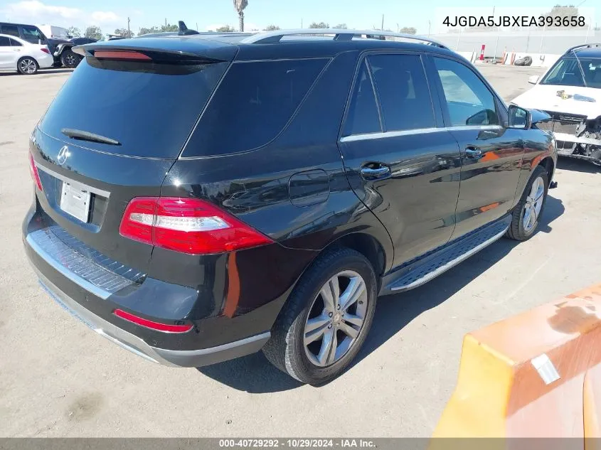 2014 Mercedes-Benz Ml 350 VIN: 4JGDA5JBXEA393658 Lot: 40729292