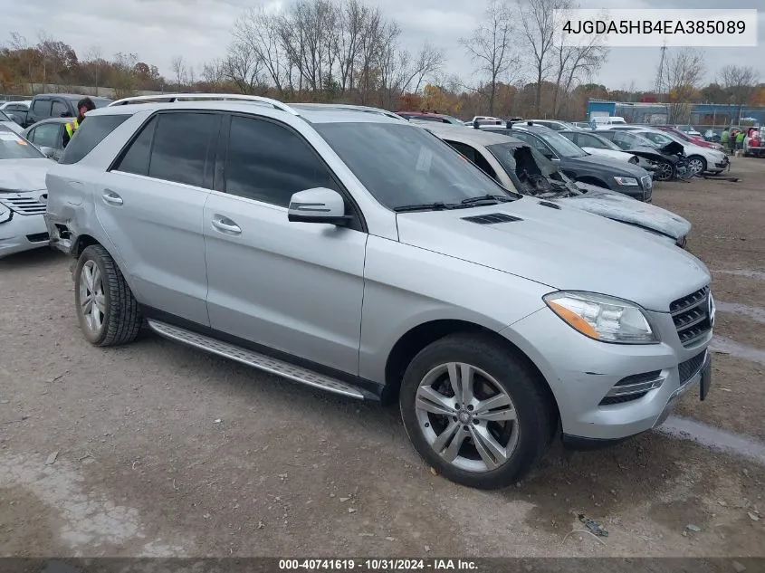 2014 Mercedes-Benz Ml 350 4Matic VIN: 4JGDA5HB4EA385089 Lot: 40741619