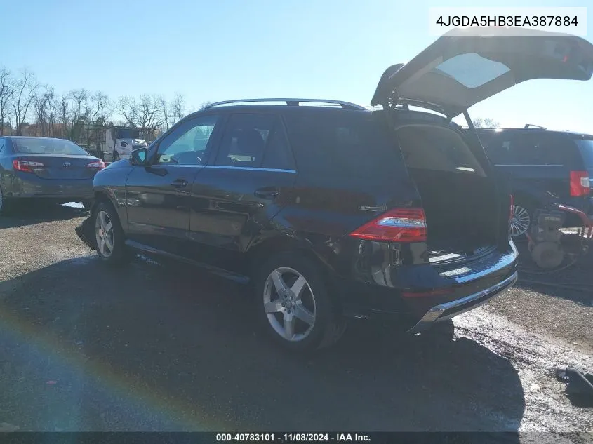 2014 Mercedes-Benz Ml 350 4Matic VIN: 4JGDA5HB3EA387884 Lot: 40783101