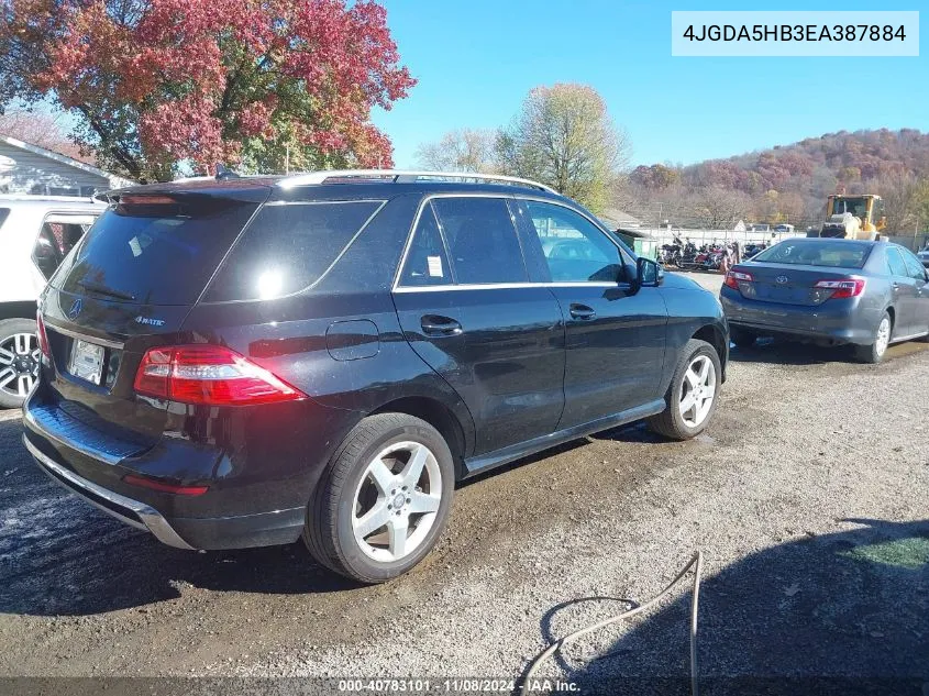 2014 Mercedes-Benz Ml 350 4Matic VIN: 4JGDA5HB3EA387884 Lot: 40783101