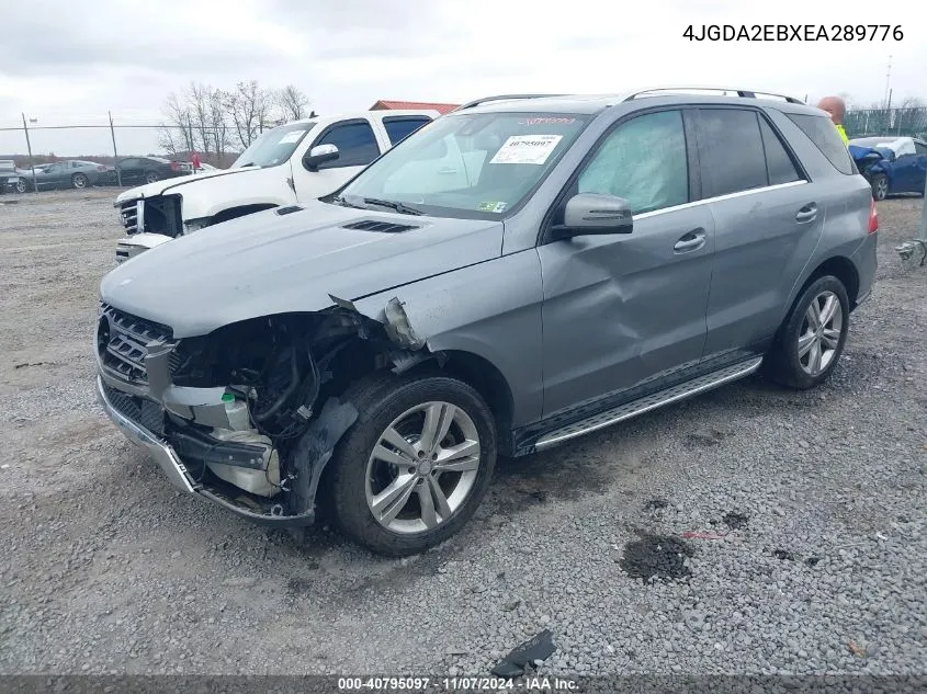 2014 Mercedes-Benz Ml 350 Bluetec 4Matic VIN: 4JGDA2EBXEA289776 Lot: 40795097