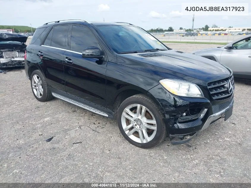 2014 Mercedes-Benz Ml 350 VIN: 4JGDA5JB8EA317923 Lot: 40841815