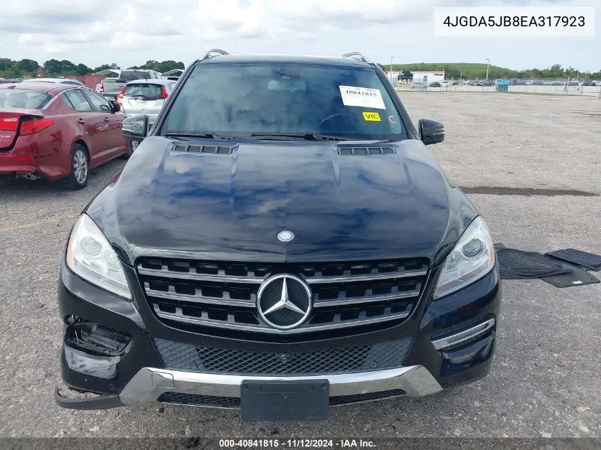 2014 Mercedes-Benz Ml 350 VIN: 4JGDA5JB8EA317923 Lot: 40841815