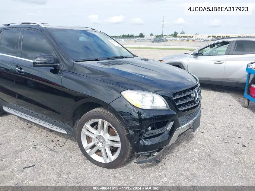 2014 Mercedes-Benz Ml 350 VIN: 4JGDA5JB8EA317923 Lot: 40841815