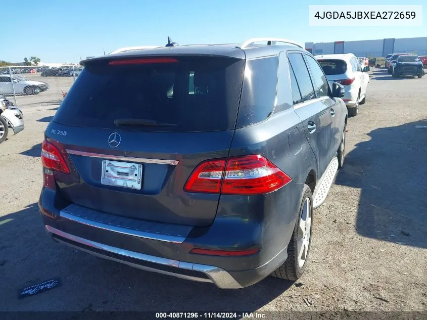 2014 Mercedes-Benz Ml 350 VIN: 4JGDA5JBXEA272659 Lot: 40871296