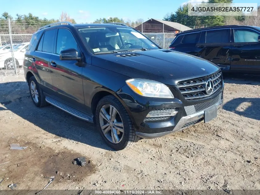 2014 Mercedes-Benz Ml 350 4Matic VIN: 4JGDA5HB2EA357727 Lot: 40894068