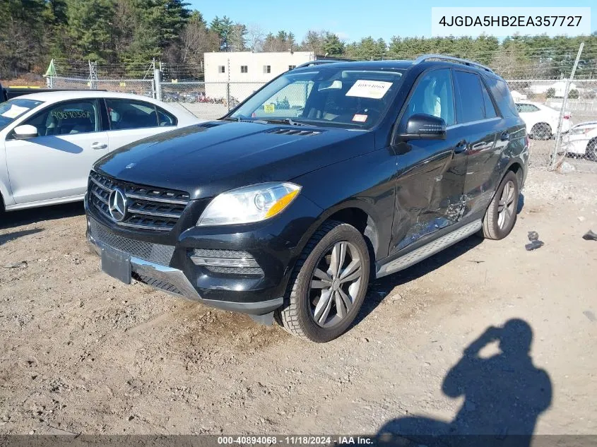 2014 Mercedes-Benz Ml 350 4Matic VIN: 4JGDA5HB2EA357727 Lot: 40894068